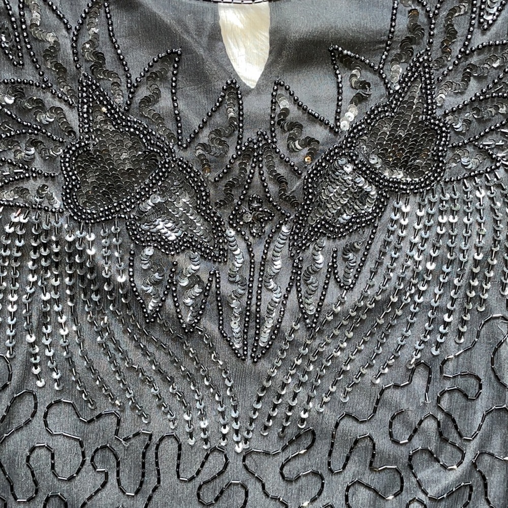 Denise Elle | Vintage 80’s L silk bead and sequin top - Picture 4 of 10
